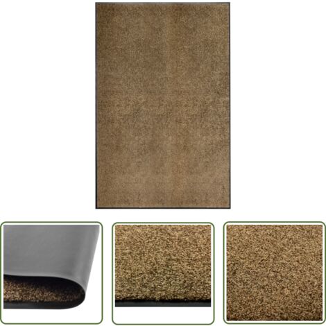 The Living Store Paillasson lavable Marron 120x180 cm - Tapis D'entrée - Paillasson Extérieur - Paillasson Intérieur - Tapis Absorbant - Tapis Antidérapant