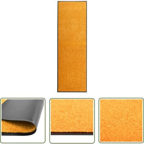 The Living Store Paillasson lavable Orange 60x180 cm - Tapis D'entrée - Paillasson Extérieur - Paillasson Intérieur - Tapis Absorbant - Tapis Lave-linge