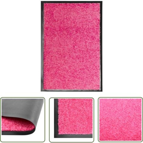 The Living Store Paillasson lavable Rose 40x60 cm - Tapis D'entrée - Paillasson Extérieur - Paillasson Intérieur - Tapis Absorbant - Tapis Lavable