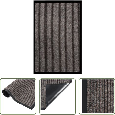 The Living Store Paillasson rayé Beige 80x120 cm - Tapis D'entrée - Paillasson Intérieur - Paillasson Extérieur - Tapis Absorbant - Tapis Résistant À L'eau