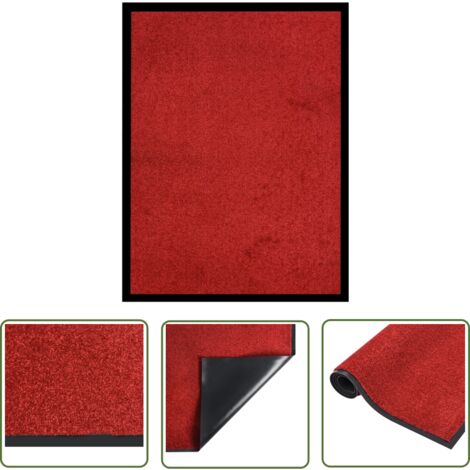The Living Store Paillasson Rouge 40x60 cm - Tapis D'entrée - Paillasson Intérieur - Paillasson Extérieur - Tapis Absorbant - Tapis Antidérapant