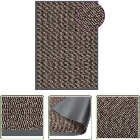 The Living Store Paillasson touffeté 40x60 cm Marron foncé - Tapis D'entrée - Paillasson Intérieur - Matelas D'accueil - Tapis Absorbant - Décoration Entrée