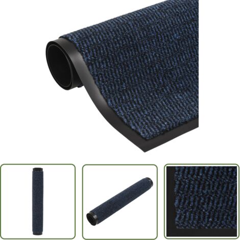 The Living Store Paillasson touffeté 60x150 cm Bleu - Tapis D'entrée - Paillasson Intérieur - Tapis De Porte - Matelas D'accueil - Nettoyage Des Chaussures