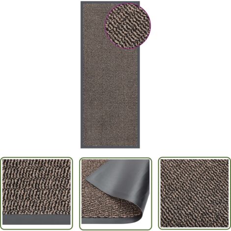 The Living Store Paillasson touffeté 60x150 cm Marron foncé - Tapis D'entrée - Paillasson - Matelas D'accueil - Entrée Intérieur - Décoration Intérieure