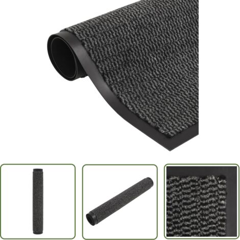 The Living Store Paillasson touffeté 60x180 cm Anthracite - Paillasson Entrée - Tapis De Porte - Tapis Extérieur - Tapis Intérieur - Paillasson Anthracite