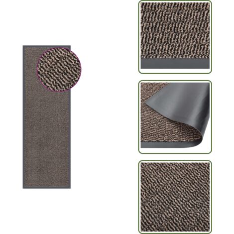 The Living Store Paillasson touffeté 60x180 cm Marron foncé - Tapis de porte