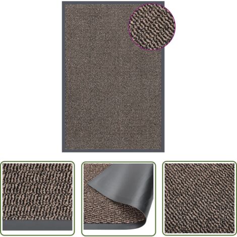 The Living Store Paillasson touffeté 80x120 cm Marron foncé - Tapis D'entrée - Paillasson - Matelas D'accueil - Entrée Intérieur - Décoration Intérieure