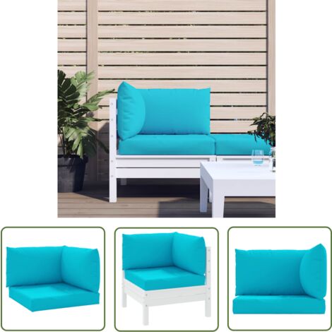 The Living Store Palettenkissen 3 Stk. Türkis Oxford-Gewebe - Gartenkissen - Outdoorkissen - Polsterauflage - Lounge Cushion - Balkondekoration