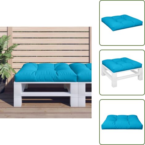 The Living Store Palettenkissen Blau 80x80x12 cm Stoff - Gartenkissen