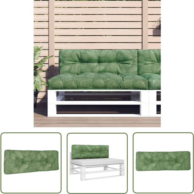 The Living Store - Coussin de palette à motif de feuilles 120x40x12 cm Tissu - Coussin Exterieur - Coussin Patio - Coussin Jardin - Coussin Design