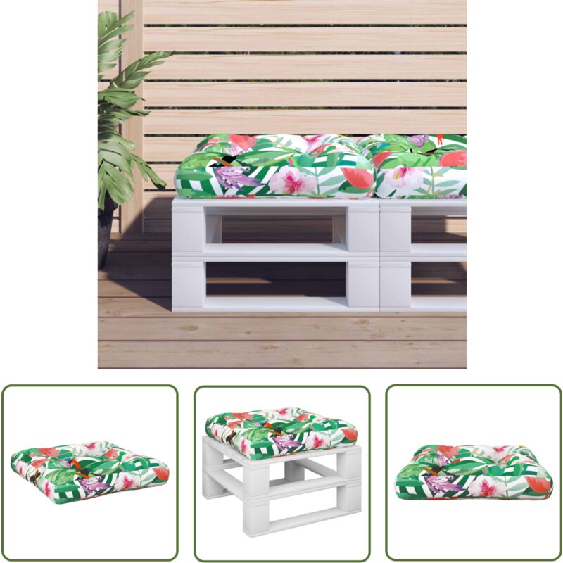 The Living Store Coussin de palette multicolore 58x58x10 cm tissu Oxford - Coussin Exterieur - Coussin Patio - Coussin Décoratif - Coussin Design