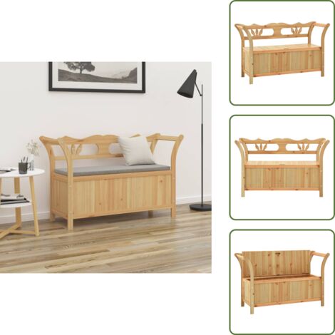 The Living Store Panca 107x45x75,5 cm Legno Massello di Abete - Panca in legno