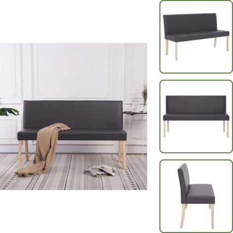 The Living Store Panca 139,5 cm Grigia in Similpelle - Panca in similpelle