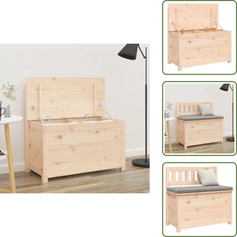 The Living Store Panca 80x41x77 cm in Legno Massello di Pino - Scarpiera in legno
