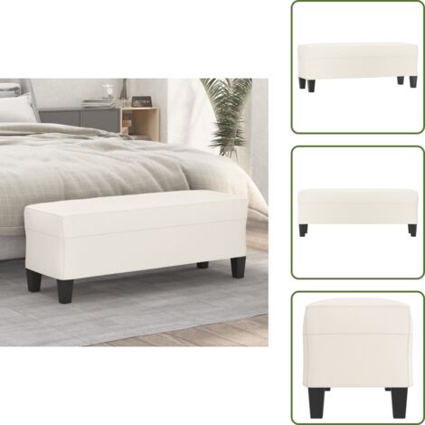 The Living Store Panca Crema 100x35x41 cm in Similpelle - Panca in similpelle