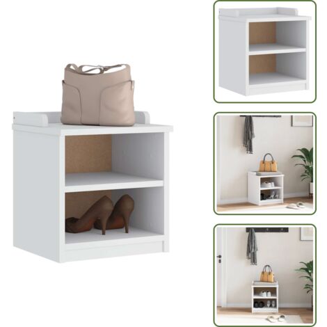 The Living Store Panca da Corridoio SANDNES Bianca 45x40x50 cm in Legno di Pino - Panca da ingresso