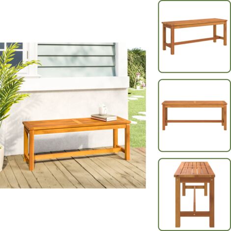 The Living Store Panca da Giardino 110x35x45 cm in Legno Massello di Acacia - Panca in legno