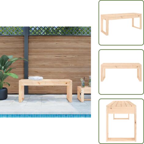 The Living Store Panca da Giardino 110x38x45 cm in Legno Massello di Pino - Panca in legno