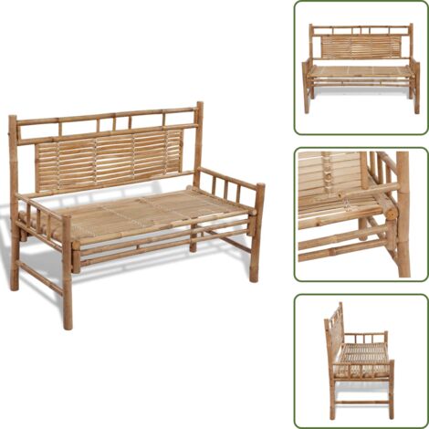 The Living Store Panca da Giardino 120 cm in Bambù - Panca da giardino