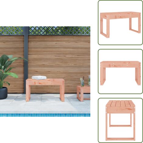 The Living Store Panca da Giardino 80x38x45 cm in Legno Massello di Douglas - Panca in legno