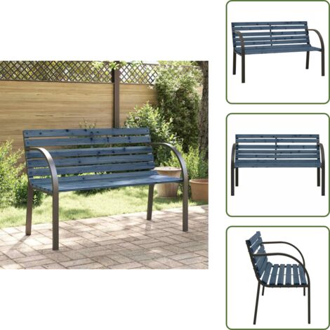 The Living Store Panca da Giardino 81 cm in Legno di Abete Cinese Grigia - Panca in legno