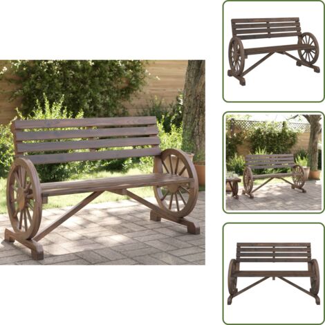 The Living Store Panca da Giardino a 2 Posti in Legno Massello di Abete - Panca da esterno
