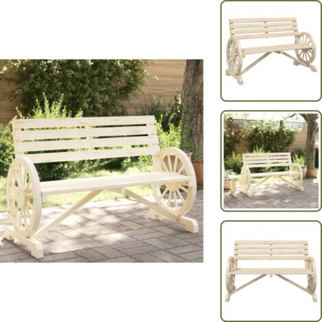 The Living Store Panca da Giardino a 2 Posti in Legno Massello di Abete - Panca da esterno