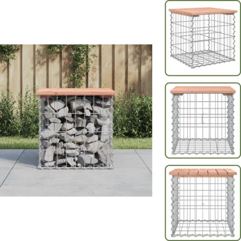 The Living Store Panca da Giardino Design Gabbione 43x44x42 cm Massello Douglas - Seduta da esterno