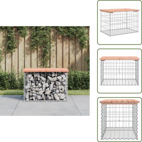 The Living Store Panca da Giardino Design Gabbione 63x44x42 cm Massello Douglas - Seduta da esterno