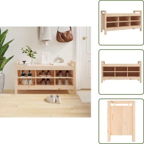 The Living Store Panca da Ingresso 110x40x60 cm in Legno Massello di Pino - Panca da corridoio in pino