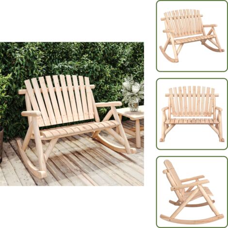 The Living Store Panca Dondolo Giardino 2Posti 123x96x102cm Massello Abete Rosso - Panca Adirondack