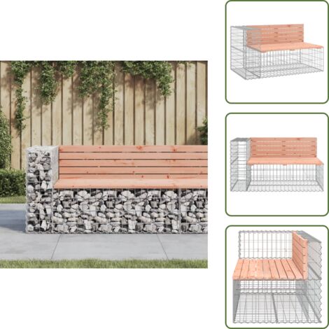 The Living Store Panca Giardino Design Gabbione 122x71x65,5 cm Massello Douglas - Seduta da esterno