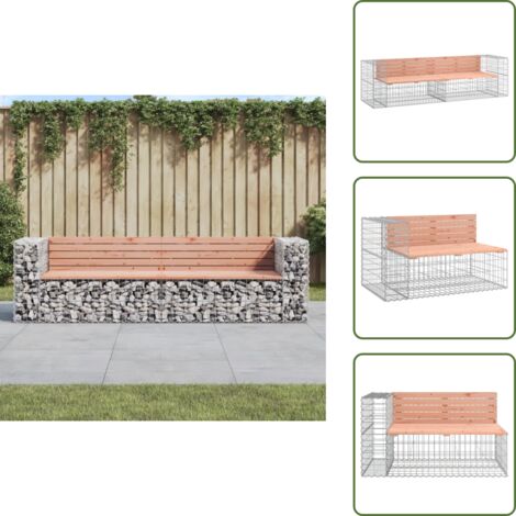 The Living Store Panca Giardino Design Gabbione 244x71x65,5 cm Massello Douglas - Panca da esterno