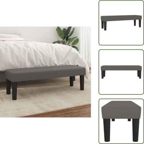 The Living Store Panca Grigia 100x30x30 cm in Similpelle - Panca in similpelle