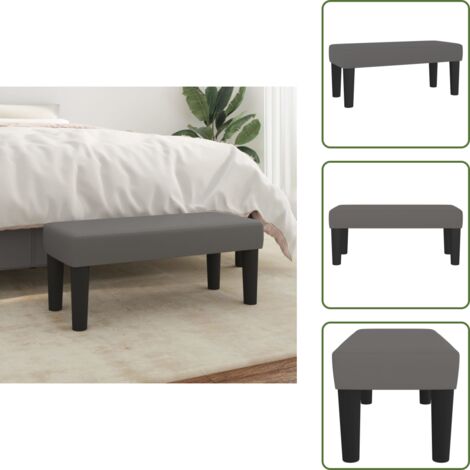 The Living Store Panca Grigia 70x30x30 cm in Similpelle - Panca in similpelle