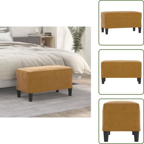 The Living Store Panca Marrone 70x35x41 cm in Velluto - Panca da ingresso