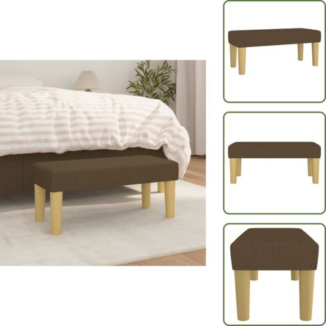 The Living Store Panca Marrone Scuro 70x30x30 cm in Tessuto - Panca per letto