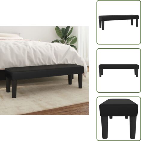 The Living Store Panca Nera 100x30x30 cm in Similpelle - Panca in similpelle
