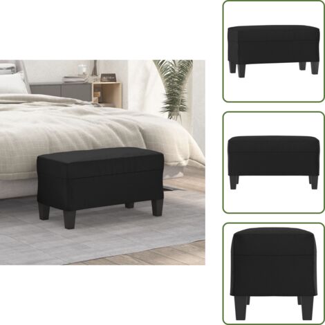 The Living Store Panca Nera 70x35x41 cm in Similpelle - Panca da ingresso