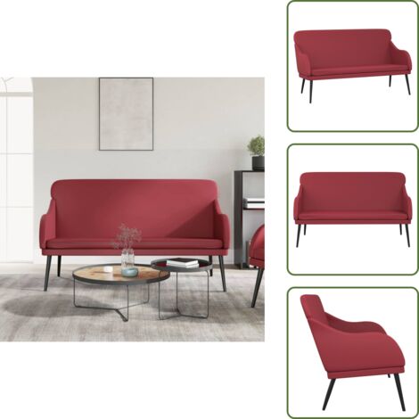 The Living Store Panca Rosso Vino 110x76x80 cm in Similpelle - Panca in similpelle