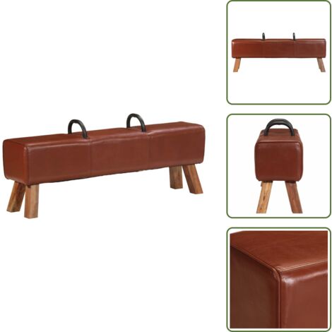The Living Store Panca Turnbock Vintage con Maniglie in Vera Pelle di Capra - Panca turnbock