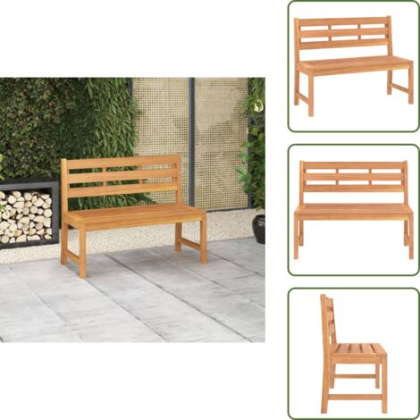 The Living Store Panchina da Giardino 114 cm in Legno Massello di Teak - Panca in teak