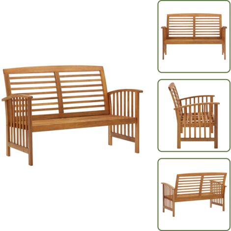 The Living Store Panchina da Giardino 119 cm in Legno Massello d'Acacia - Panca in legno