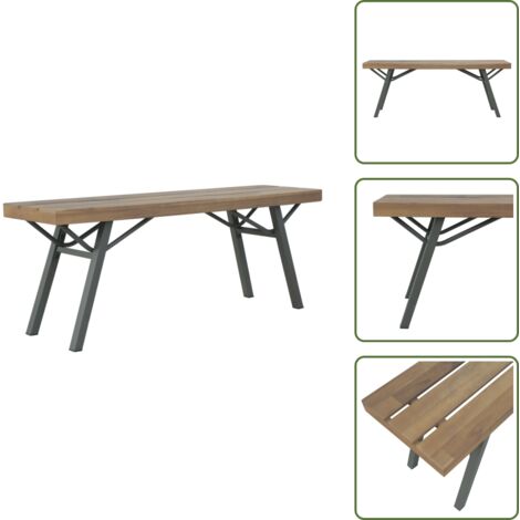 The Living Store Panchina da Giardino 120 cm in Legno Massello d'Acacia - Panca in legno