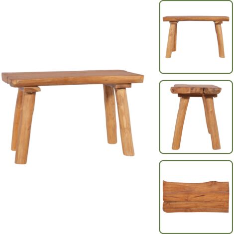 The Living Store Panchina da Giardino 80 cm in Legno Massello di Teak - Panca in legno