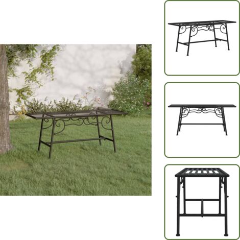 The Living Store Panchina per Albero 110 cm Nera in Acciaio - Panchina in acciaio
