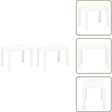 The Living Store Panchine da Giardino 2 pz Bianco in Plastica - Panchine da esterno