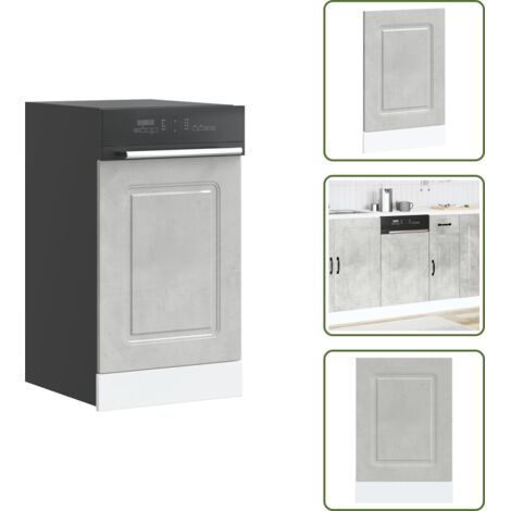 The Living Store Panel para lavavajillas Kalmar gris hormigón 45x1,5x67 cm - Panel de cocina