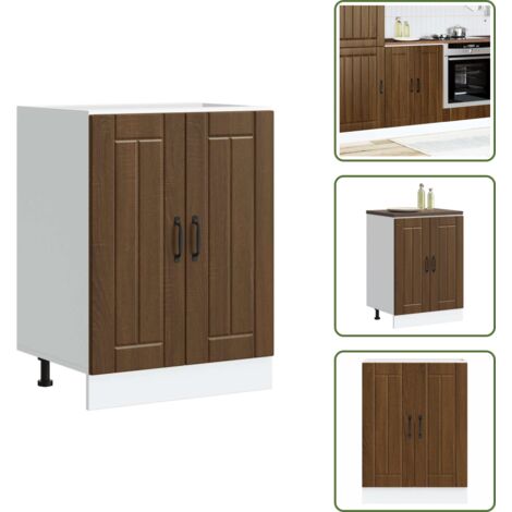 The Living Store Panel para lavavajillas Lucca madera contrachapada roble marrón - Cocina