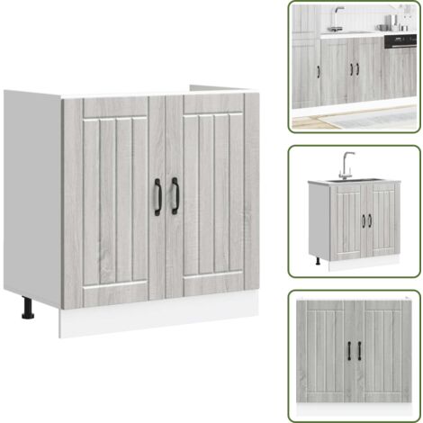 The Living Store Panel para lavavajillas Lucca madera contrachapada sonoma gris - Cocina